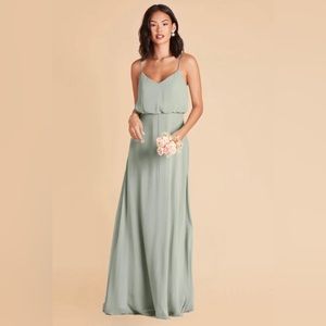 Birds Grey Bridesmaid Dress - GWENNIE Dress, Chiffon, Sage